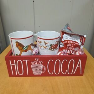 Red Hot Cocoa Mug Set with Tray